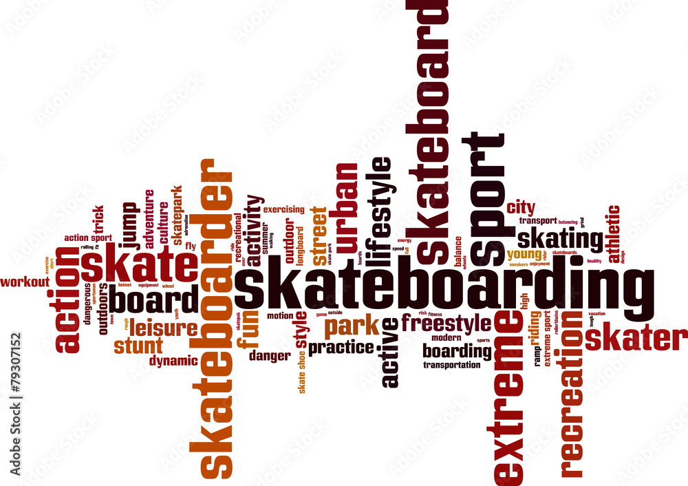 Skateboarding word cloud concept. Vector illustration Skateboarding word cloud concept. Vector illustration