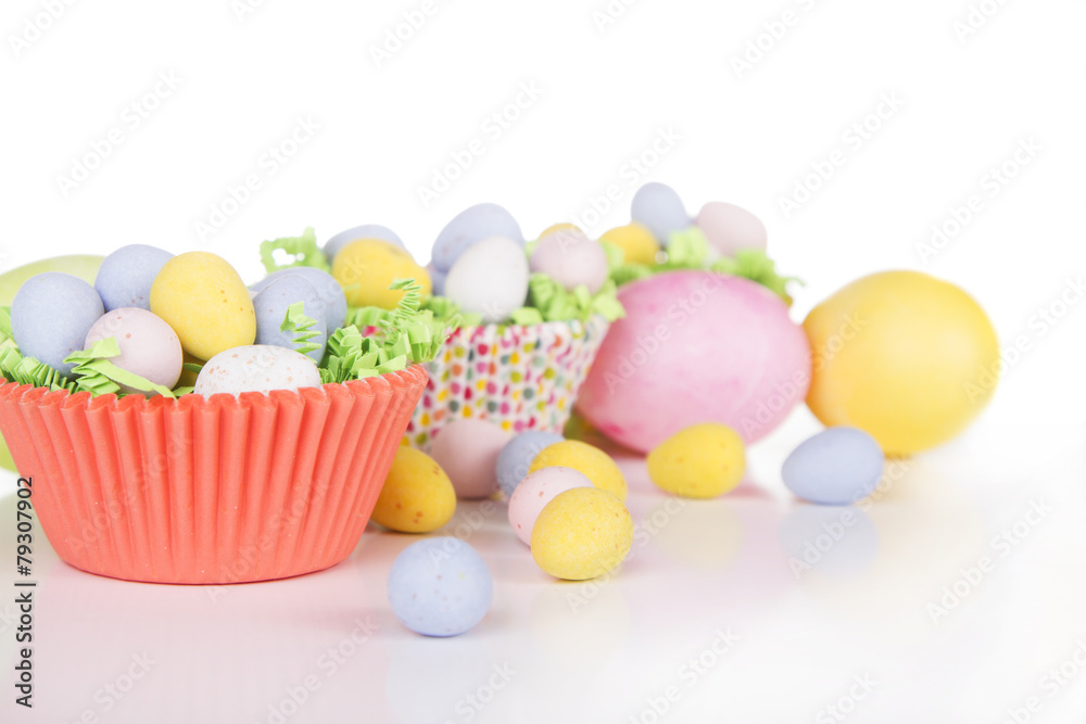 Easter Candy in colorful cupcake wrappers