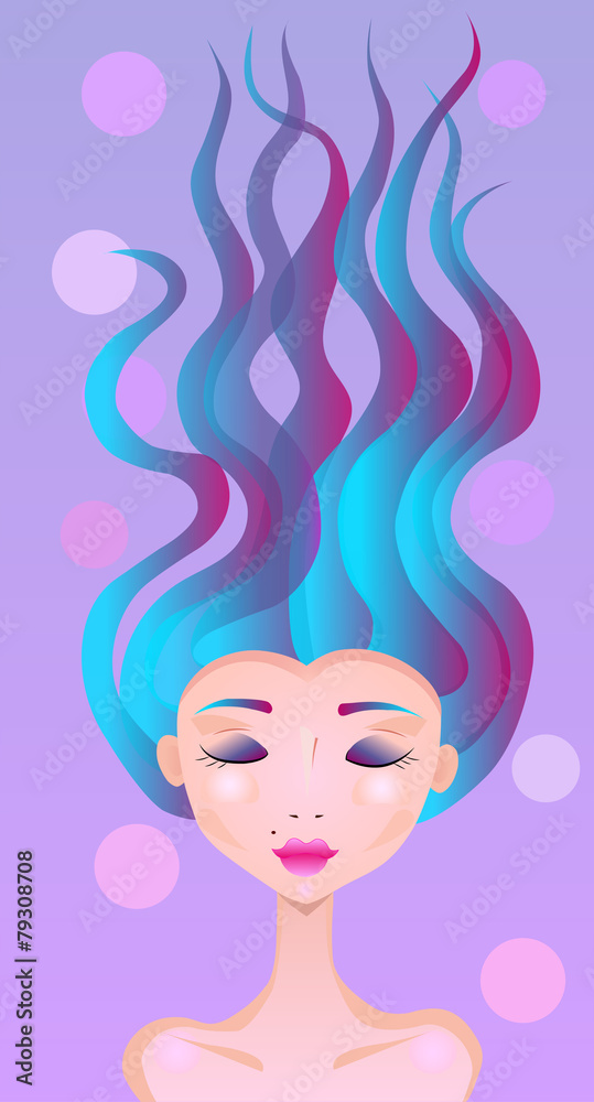 A girl with dyed hair