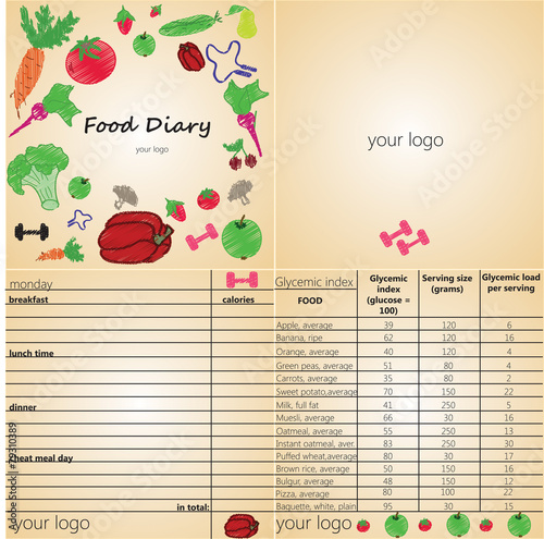 Food diary for fitness adn sport clubs