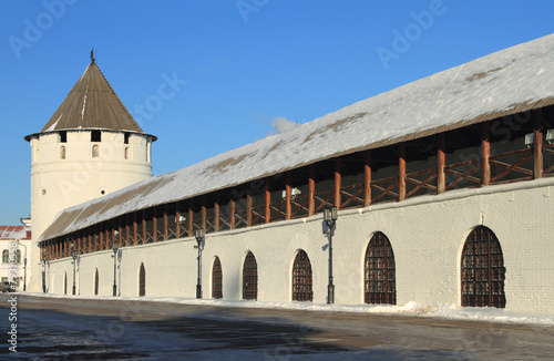 Kazan Kremlin. Consistory tower and fortresses wall photo
