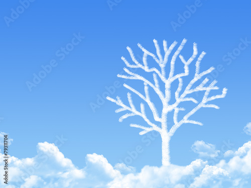 leafless tree cloud shape