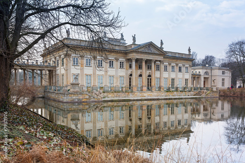 Palace on the Water in Royal Baths Park of Warsaw, Poland
