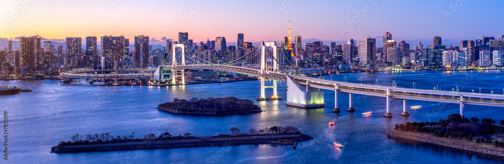 Fototapeta premium Tokio Odaiba Rainbow most