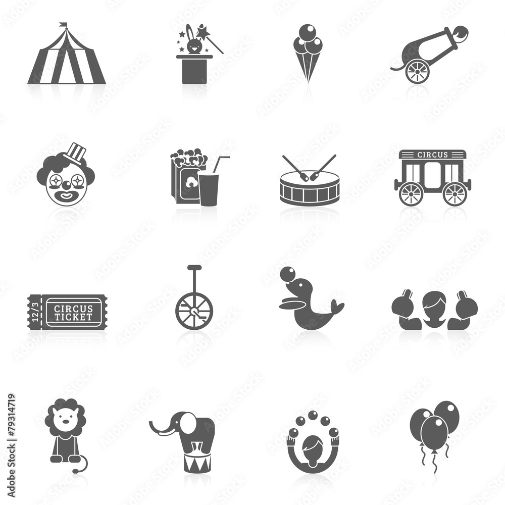 Fototapeta premium Circus Icon Black