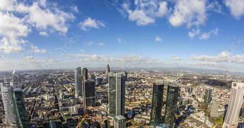 aerial of the financial district in Frankfurt