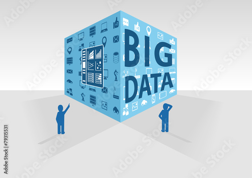 Big data cube vector illustration