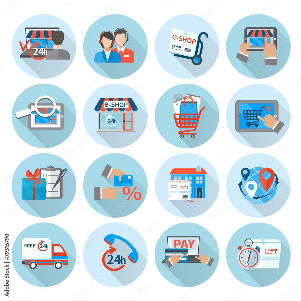 Shopping E-commerce Icon Flat Shopping E-commerce Icon Flat