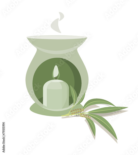 aroma lamp and tea tree