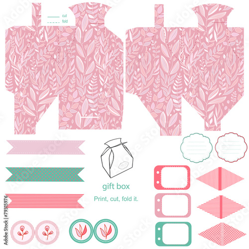 Gift box template  party set