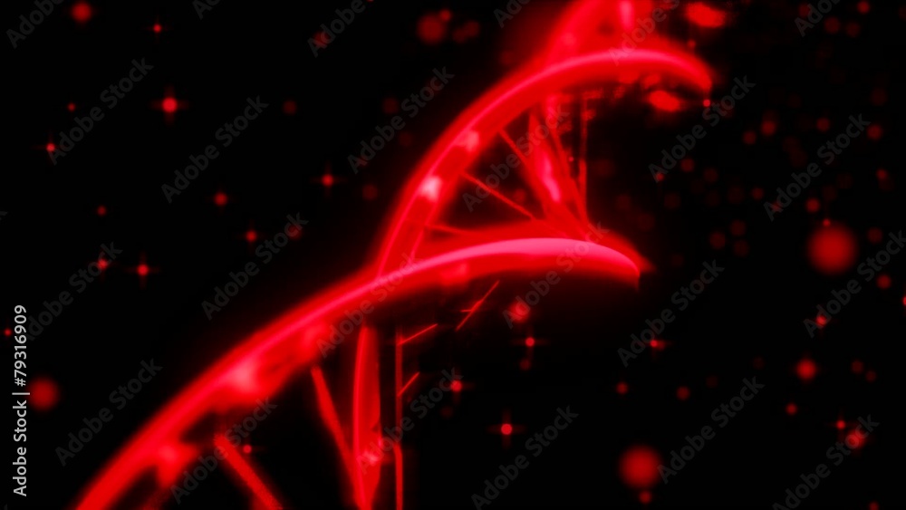 DNA spinning RNA double helix slow tracking shot closeup depth o