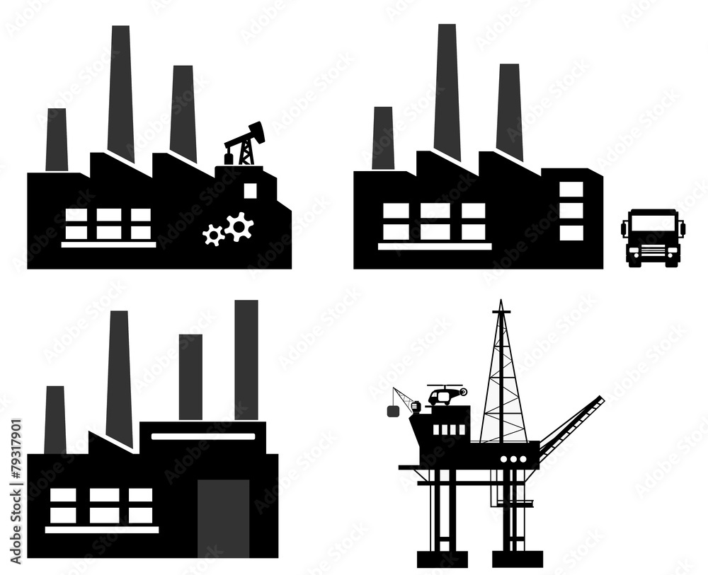 Industrie en 4 icônes