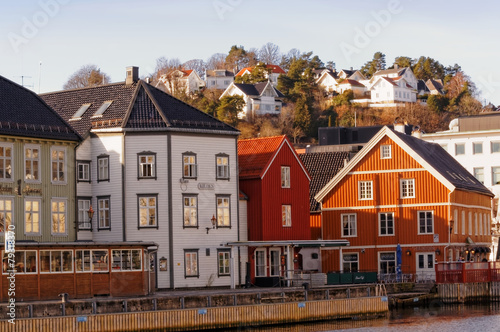 Bryggen buildings in Arendal, Norway