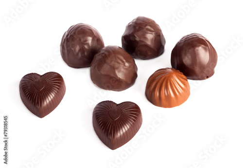 Wallpaper Mural Set of tasty chocolates isolated on a white background Torontodigital.ca