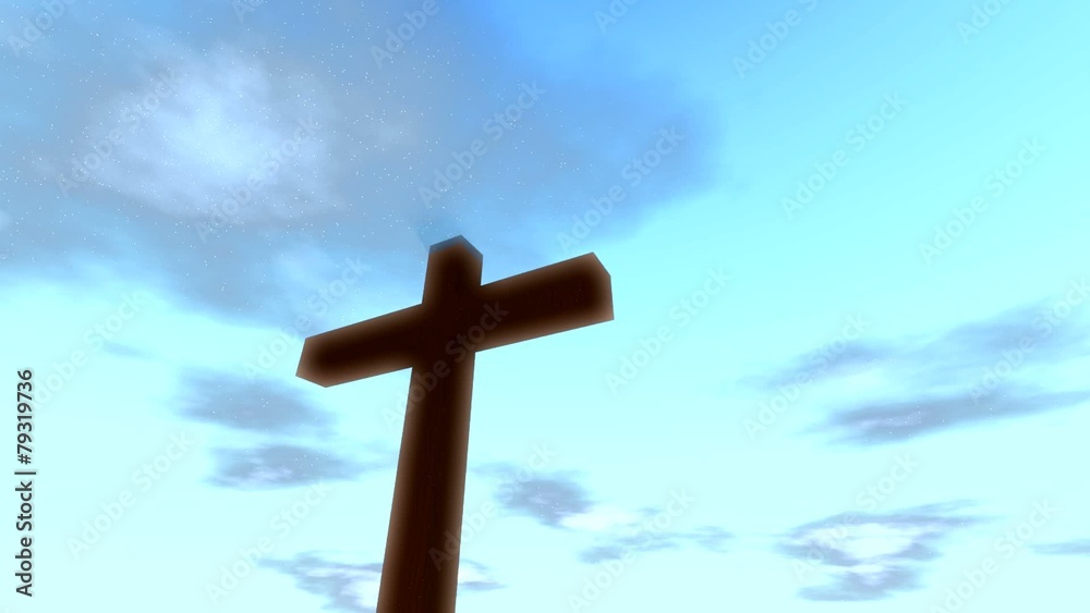 Cross crucifix with time lapse clouds loop christian Cross crucifix with time lapse clouds loop christian