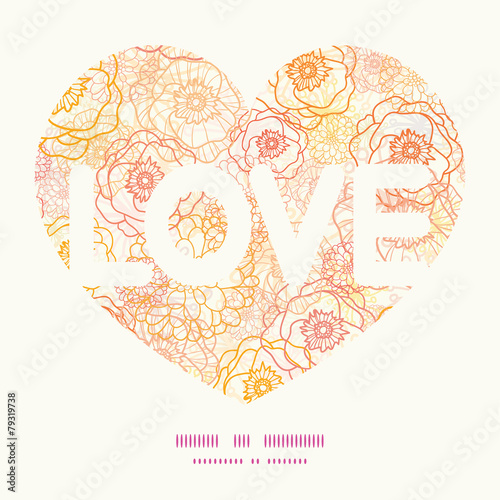 Vector warm flowers love text frame pattern invitation greeting