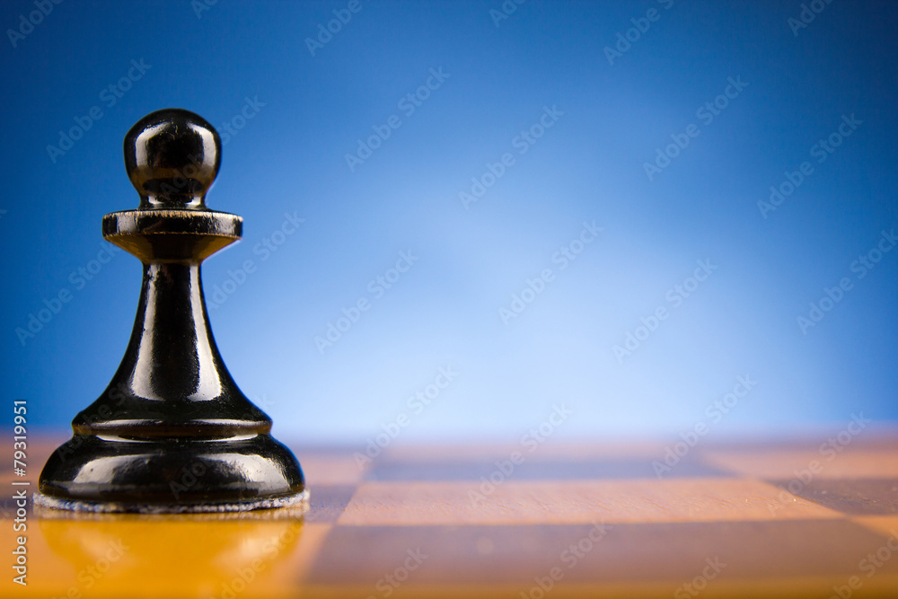 Chess face to face, first step. Copy space for text Chess face to face, first step. Copy space for text