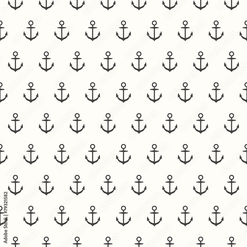Vector seamless pattern with grey anchors Vector seamless pattern with grey anchors