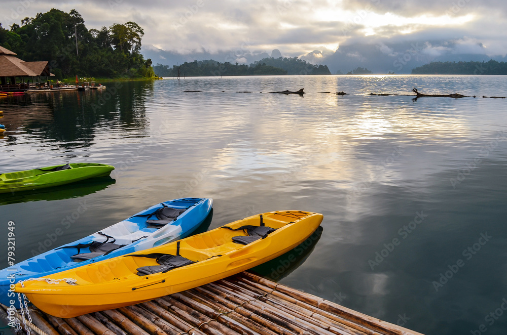 Fototapeta premium Colorful Kayak on the lake.