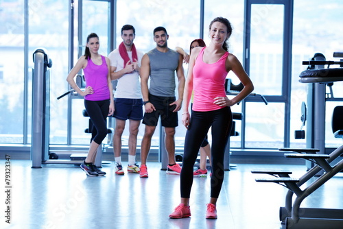 Group of people exercising at the gym