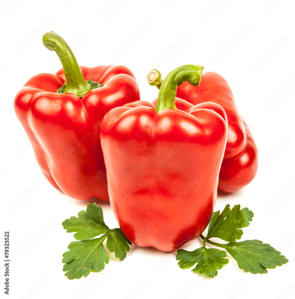 Red pepper isolated on white background closeup Red pepper isolated on white background closeup