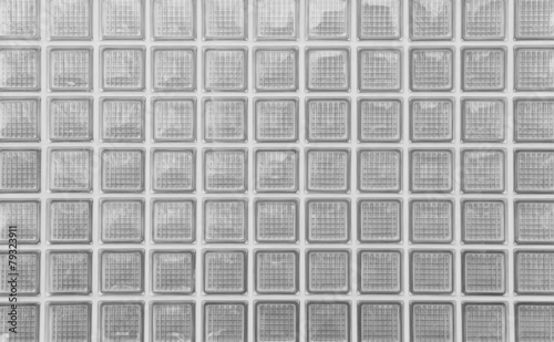 White glass block wall seamless background and texture photo