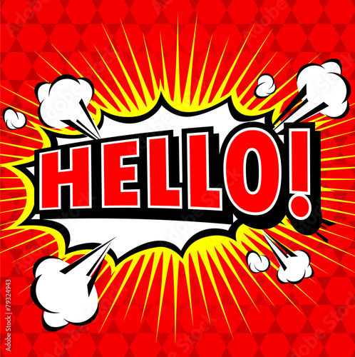 Hello   - Comic Speech Bubble  Cartoon