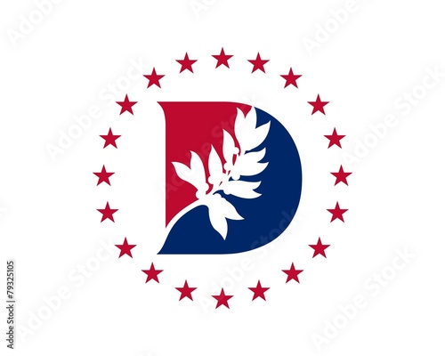 red white blue democrat party logo 36