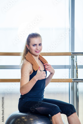 Beautiful young woman girl after physical excercise in fitness Free Download Beautiful young woman girl after physical excercise in fitness - GFXLoad