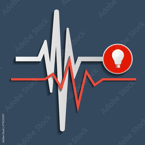 Heart beat line, cardiogram. Vector