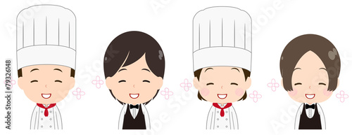 コック　ウェイトレス　ほっこり