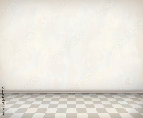 Empty Room White Wall Tile Floor © Nadezda Kostina