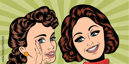 pop art retro women in comics style that gossip