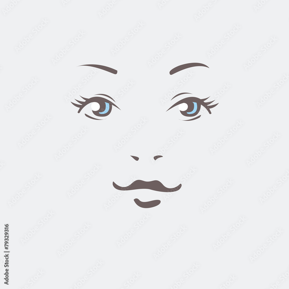 Beautiful woman portrait looking at camera. Easy editable layere Beautiful woman portrait looking at camera. Easy editable layere