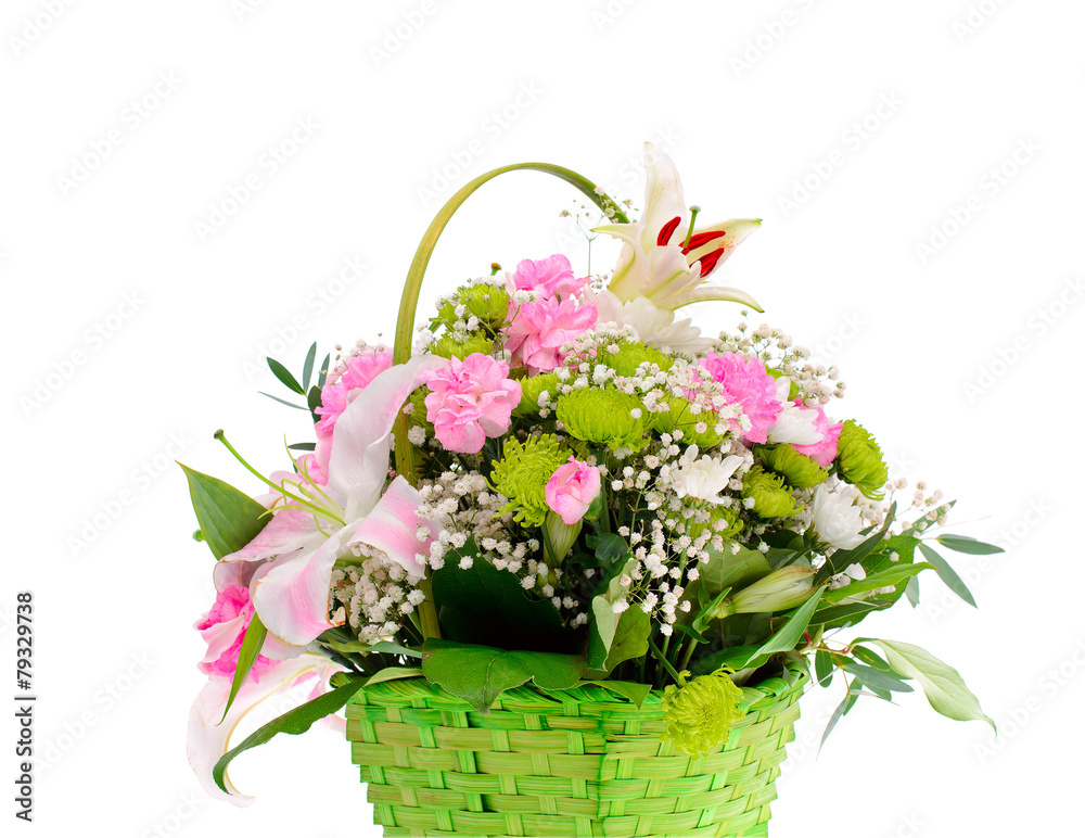 Colorful Flowers Bouquet Isolated