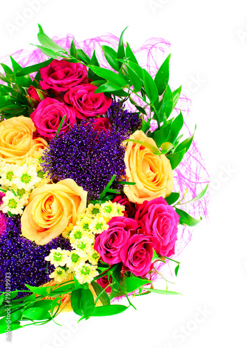 Colorful Flowers Bouquet Isolated