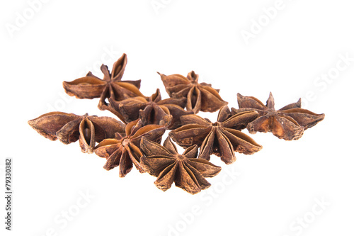 Dried Cinnamon, Anise. Isolated