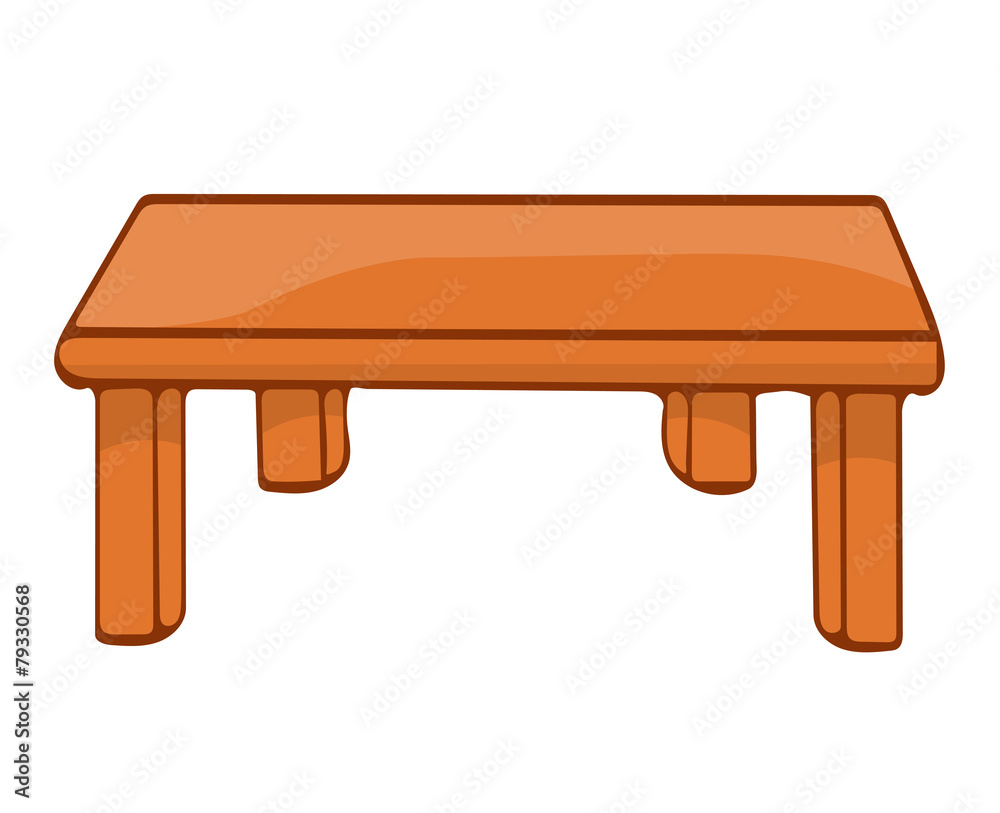 Wooden table isolated illustration Wooden table isolated illustration