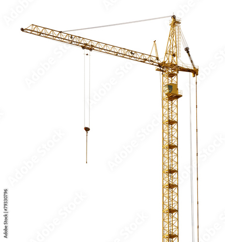 single isolated high dark gold hoisting crane