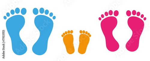 Footprint Man Woman Child