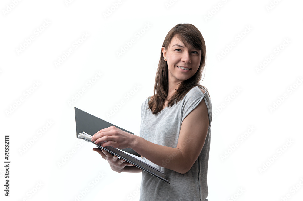 Fototapeta premium woman holding documents