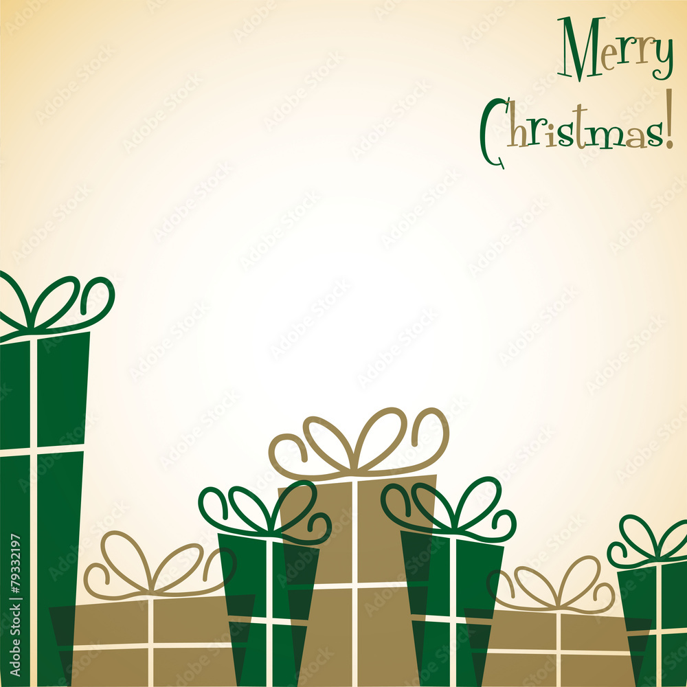 Gift box Christmas card in vector format.
