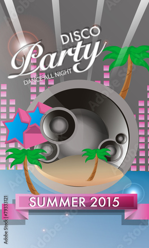 Vector Disco Party Flyer Design 2