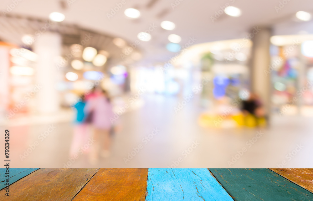 blurred image of shopping mall and restaurant.