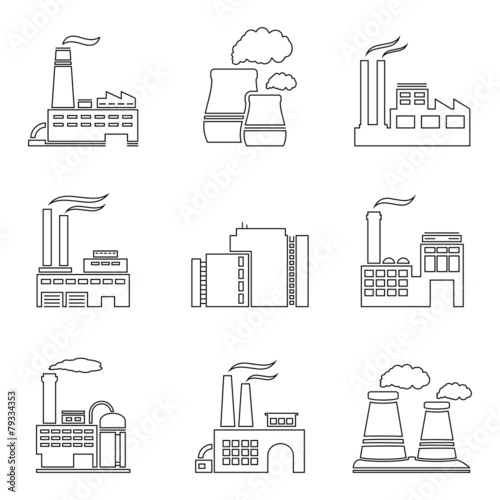 Factory thin line icons