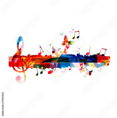 Colorful G-clef background photo