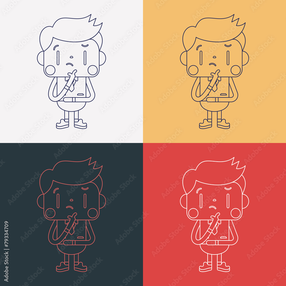 Character illustration design. Businessman thinking cartoon,eps