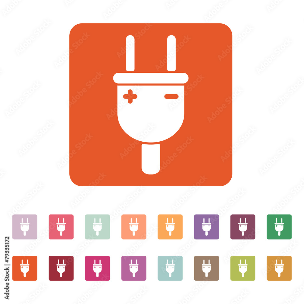 The electric plug icon. Electric Plug symbol. Flat