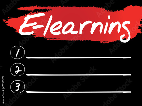 E-learning Blank List, vector concept background