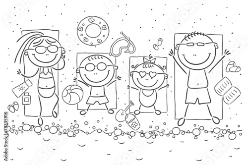 Happy family at the seaside